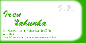 iren mahunka business card